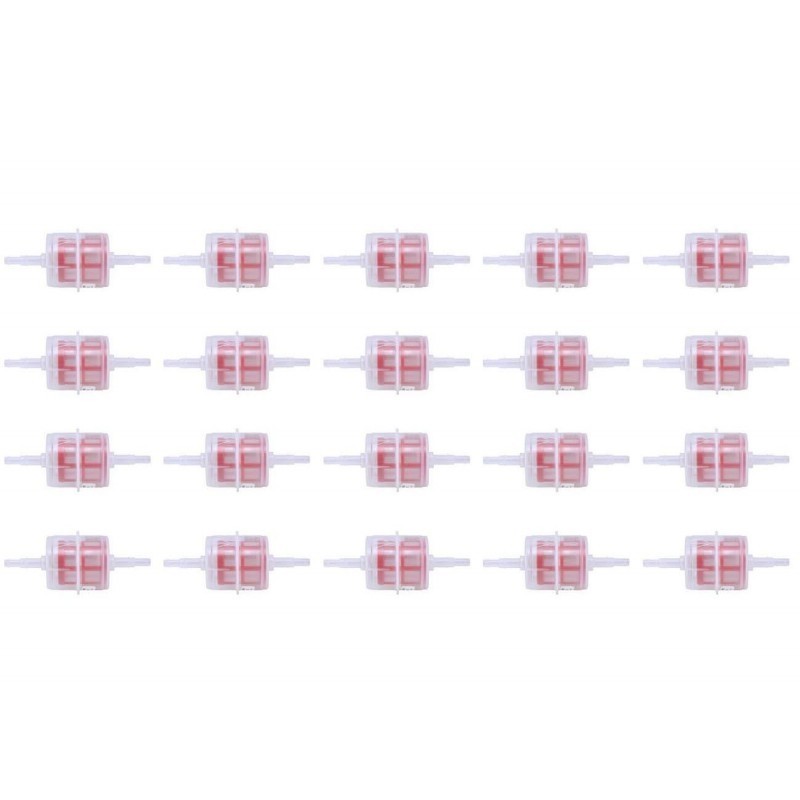 Inline Fuel Filter - Large X 20 Diesel Veg Oil - Clear Plastic Red Mesh