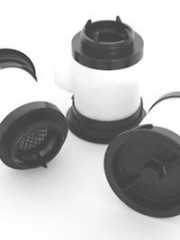 Cylindrical design with cover and bayonet lock